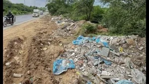Illegal dumping returns on Ggm-F'bad road; locals flag dust pollution