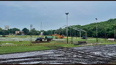 Rupnagar: Row erupts as college sports ground 'dug up' for AAP's religious event