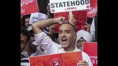 NC protest across J&K, demand statehood