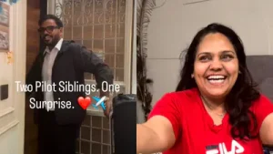 'Two pilot siblings. One surprise': Brothers fly in from different cities to