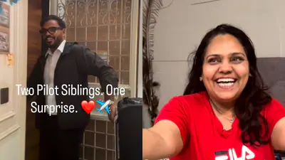 'Two pilot siblings. One surprise': Brothers fly in from different cities to