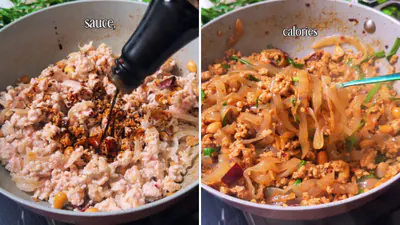 Try this delicious kung pao chicken noodles with 52g protein and 450 calories per