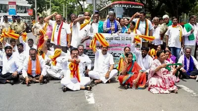 Kannada farmers, outfits stage protest near KRS Dam against revised water regulations