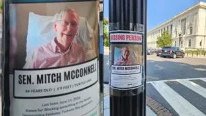 Mitch McConnell missing posters go viral as Kentucky Senator remains in hospital;