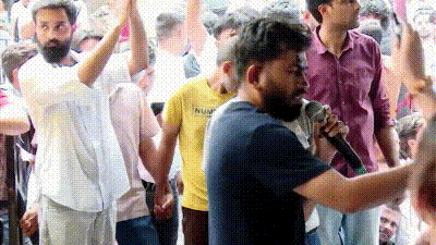 Video: Woman throws ink at Abhijeet Dipke as he sits on hunger strike after Sonam