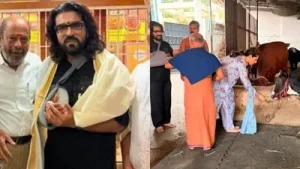 Ram Charan visits Coimbatore temple with Upasana Konidela after wrist surgery for