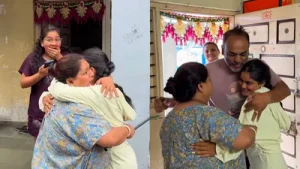 'Waited so long for this moment': Woman surprises family after returning from US