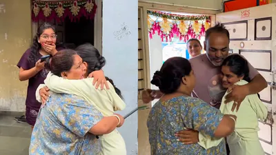 'Waited so long for this moment': Woman surprises family after returning from US