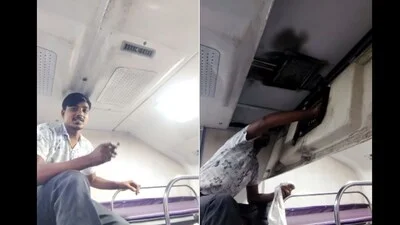 Railway employee shows AC duct packed with passengers' trash, internet reacts: 'Zero