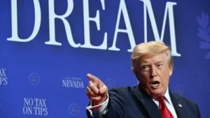 Trump praised after viral video of chasing toddler on stage, making Biden quip: