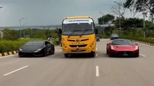 Lamborghini owner surprises schoolchildren with two supercars, lets them sit inside:
