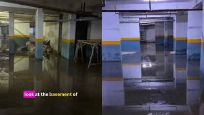 'Complimentary swimming pool': Noida woman shows waterlogged society basement