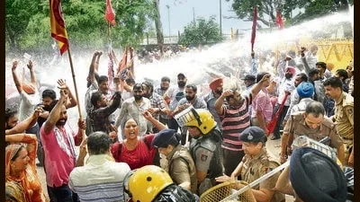 Punjab government pensioners' protest cause traffic chaos in Chandigarh