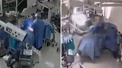 Brave surgeons shield patient with their bodies as 6.8 earthquake shakes operation