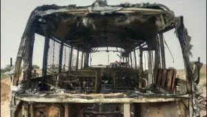 17 children escape narrowly as school bus catches fire in Rajasthan's Jaisalmer