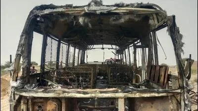 17 children escape narrowly as school bus catches fire in Rajasthan's Jaisalmer