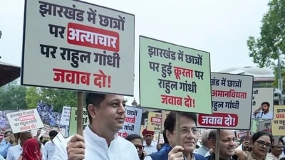 After CJP and Opposition protests, NDA counters with 'Rahul, bhaago mat' march in