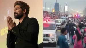 Allu Arjun fans block Vizag streets and chase his car to catch a glimpse of him; get