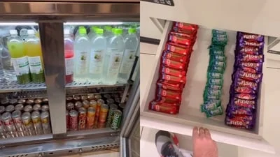 Google techie gives tour of office micro kitchen, calls snack section a 'huge test