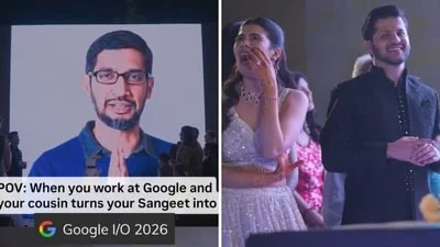 Google techie gets AI Sundar Pichai surprise at his sangeet ceremony in Ahmedabad.
