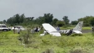 Training plane skids while landing at Baramati, where Ajit Pawar died in crash