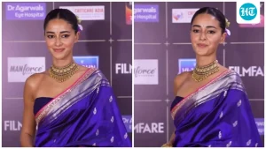 Ananya Panday brings back the tube blouse with regal Banarasi saree and traditional