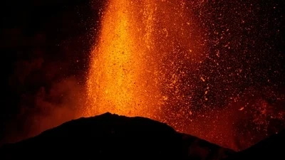 Glowing ash, smoke fill skies in Italy's Sicily as Mount Etna volcano, Europe's