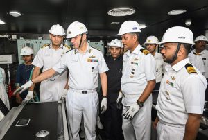 The crest of Nipun reflects the vessel’s primary role as a Diving Support Vessel and embodies