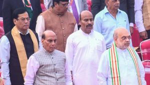 Shah alleged that during the Independence Day programme at the Congress headquarters, party leader Sonia