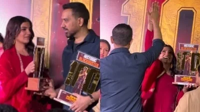Raj is a supportive husband as he high-fives pregnant Samantha Ruth Prabhu over Maa