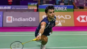 Sen, a 2021 World Championships bronze medallist, could not match USA's former world Junior No.1 Garret