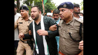 SSP Kartikeya K Sharma confirmed that Tejashwi Yadav was detained