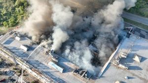 Russian drones slammed into a busy shopping centre in eastern Ukraine on Friday (August 22, 2026)