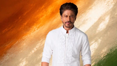 Shah Rukh Khan also joined the celebrations and shared a photo of himself with the national flag