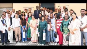 Haryana chief minister Nayab Singh Saini interacted with a delegation of international students studying