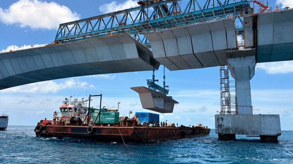 The final bridge segment connecting the Maldivian capital Male with Villingili island has been