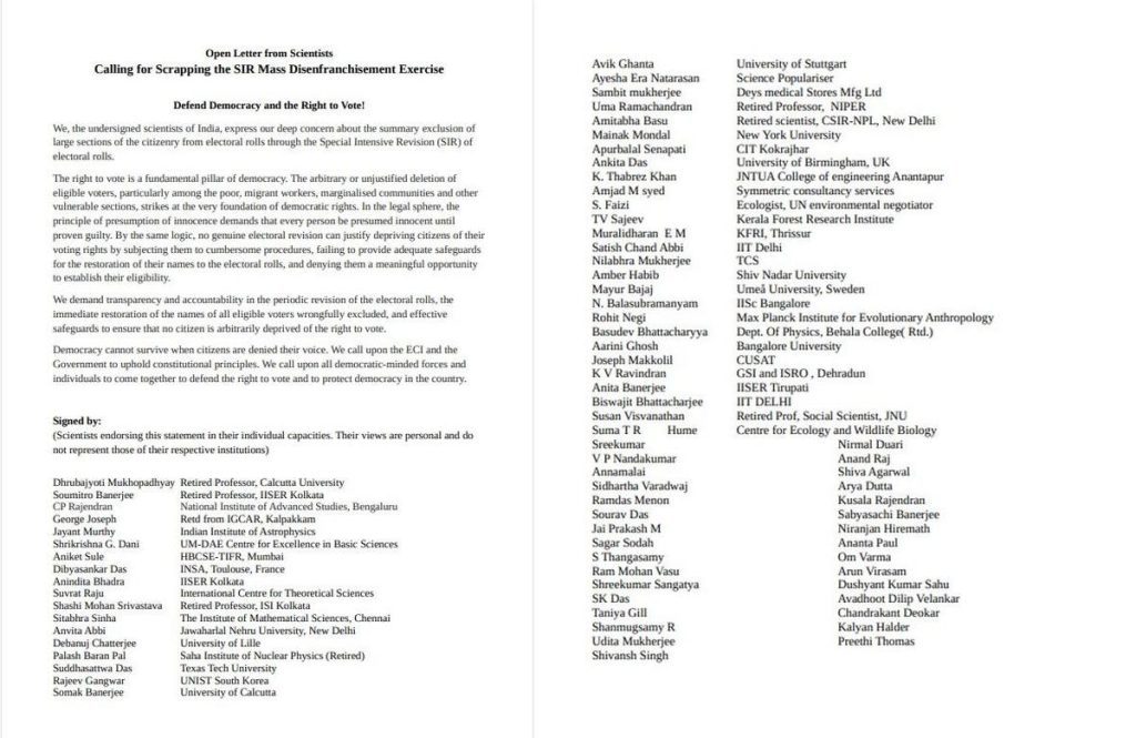 Scientists petition to scrap SIR 'disenfranchisement exercise': A practical reader guide